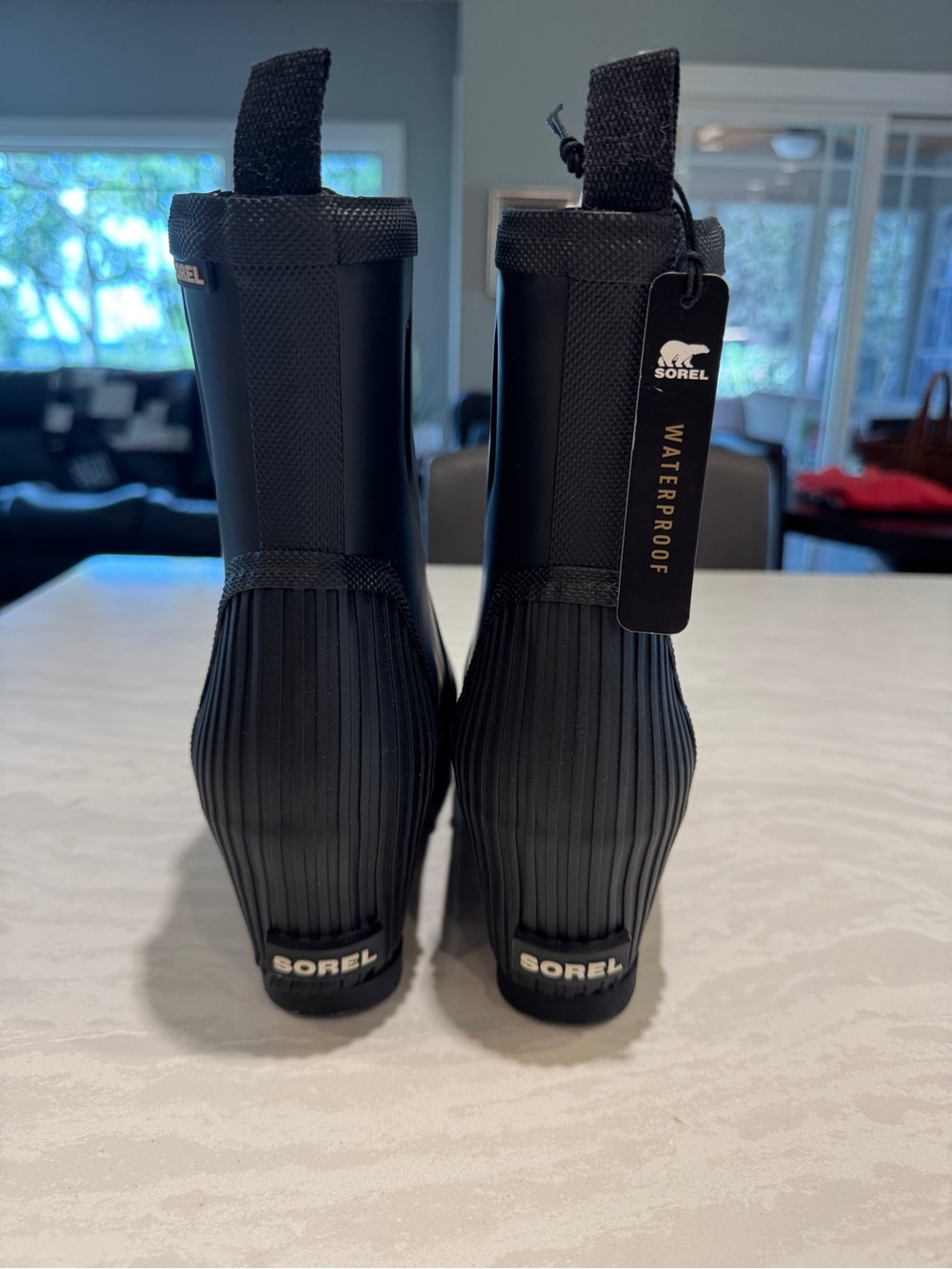 SOREL Joan Rain Wedge Chelsea Boots Women’s 10 Black Waterproof NWT - Picture 2 of 7